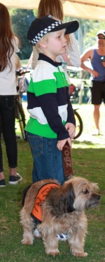 Reilly with Harry the assistance dog