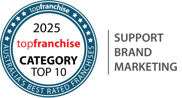 Topfranchise 2025 Support, Brand, Marketing category badge 2
